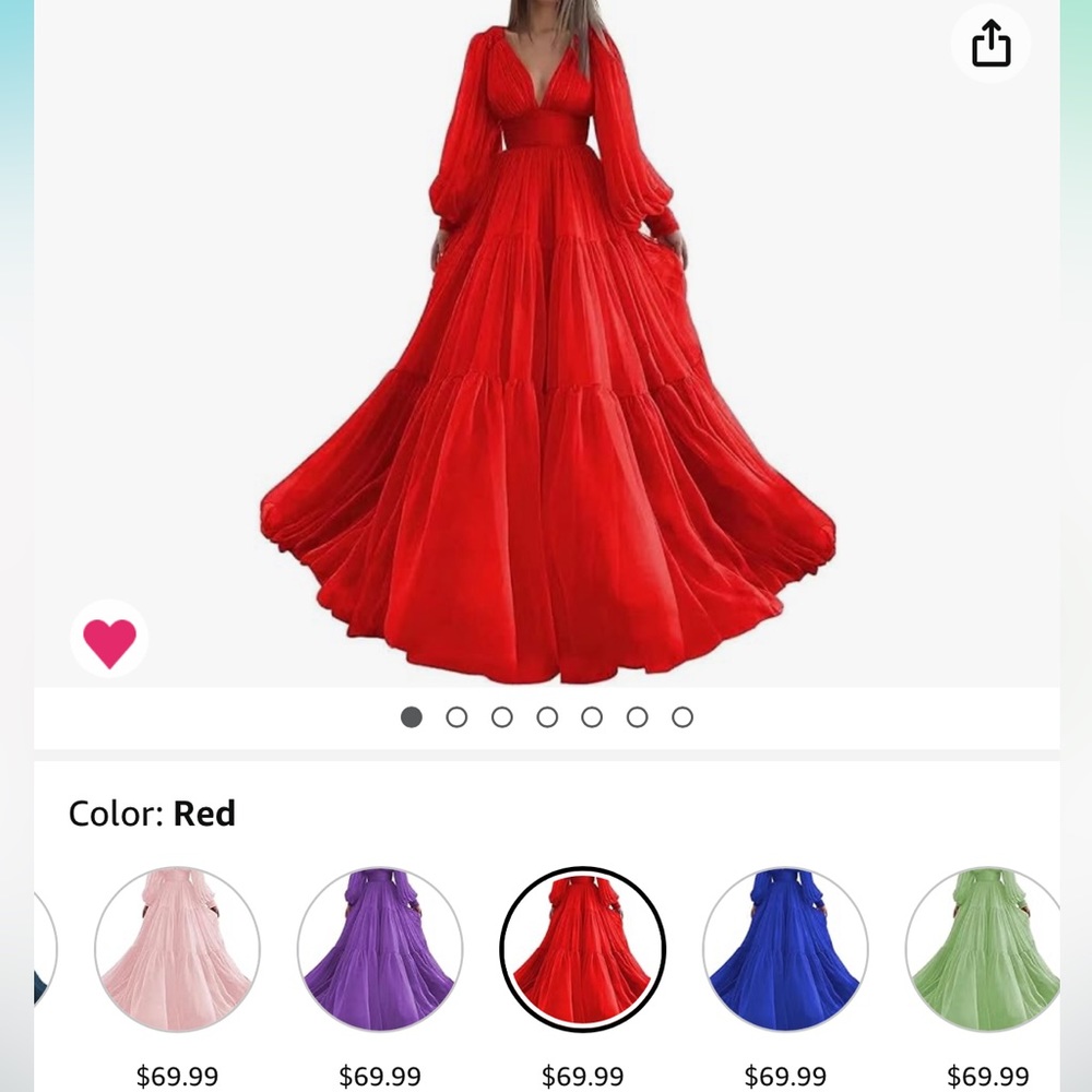Red tulle gown, size 4